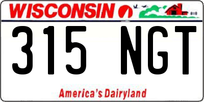 WI license plate 315NGT