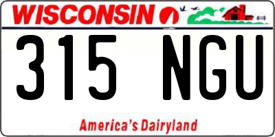 WI license plate 315NGU