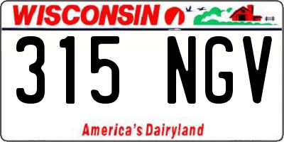 WI license plate 315NGV