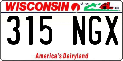 WI license plate 315NGX