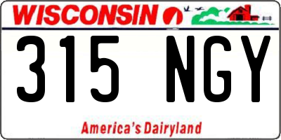 WI license plate 315NGY