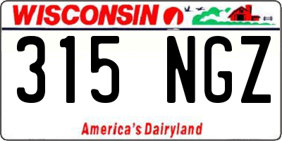 WI license plate 315NGZ