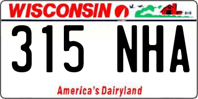 WI license plate 315NHA