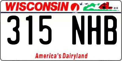 WI license plate 315NHB