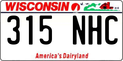 WI license plate 315NHC