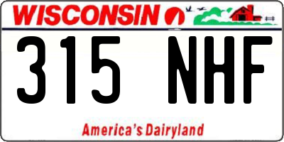 WI license plate 315NHF