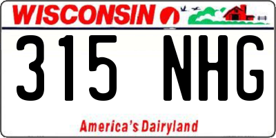WI license plate 315NHG