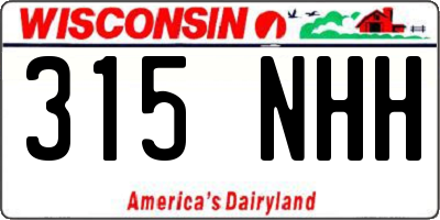 WI license plate 315NHH