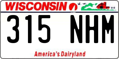 WI license plate 315NHM