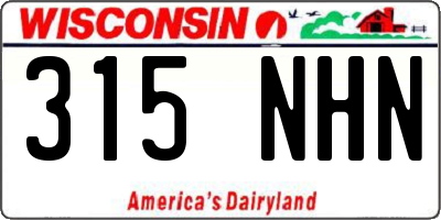 WI license plate 315NHN