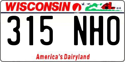 WI license plate 315NHO
