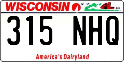 WI license plate 315NHQ
