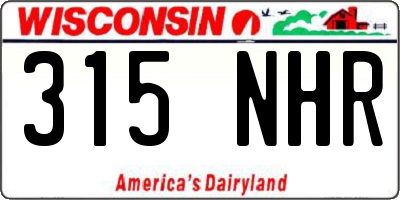 WI license plate 315NHR