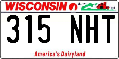 WI license plate 315NHT
