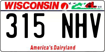 WI license plate 315NHV