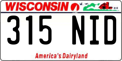 WI license plate 315NID