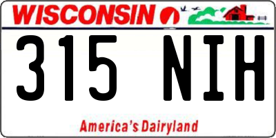 WI license plate 315NIH