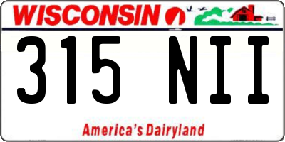 WI license plate 315NII