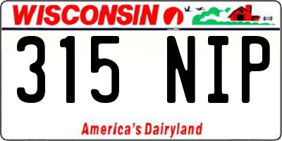 WI license plate 315NIP
