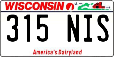 WI license plate 315NIS