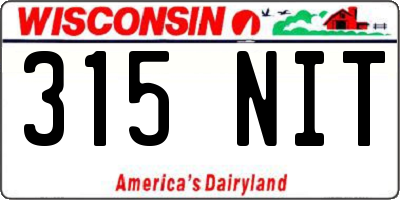 WI license plate 315NIT