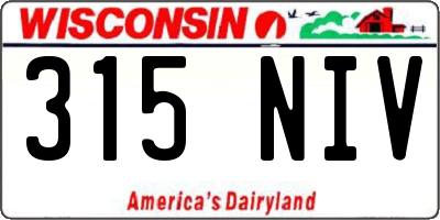 WI license plate 315NIV
