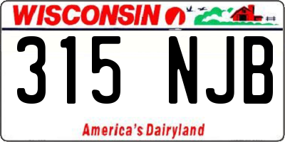 WI license plate 315NJB