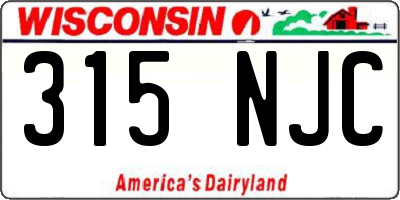 WI license plate 315NJC