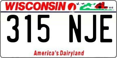 WI license plate 315NJE