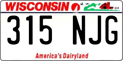 WI license plate 315NJG