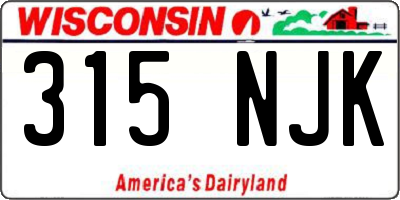 WI license plate 315NJK