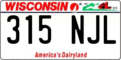 WI license plate 315NJL