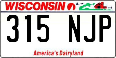 WI license plate 315NJP