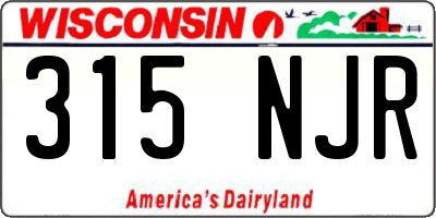 WI license plate 315NJR