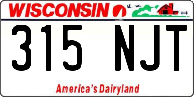 WI license plate 315NJT