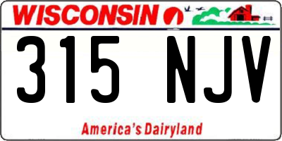 WI license plate 315NJV