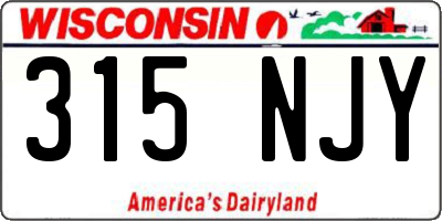 WI license plate 315NJY