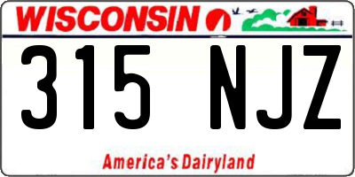 WI license plate 315NJZ