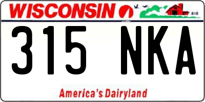 WI license plate 315NKA
