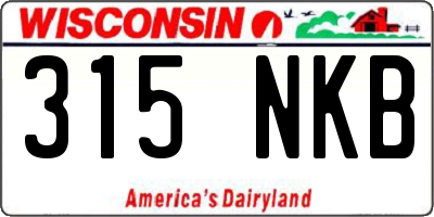 WI license plate 315NKB