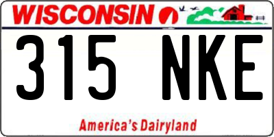 WI license plate 315NKE