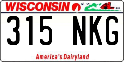 WI license plate 315NKG