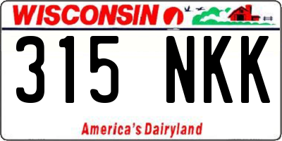 WI license plate 315NKK
