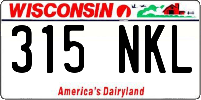 WI license plate 315NKL