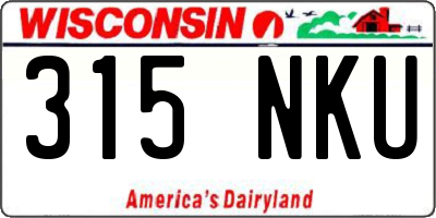 WI license plate 315NKU