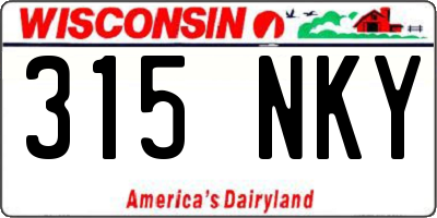 WI license plate 315NKY