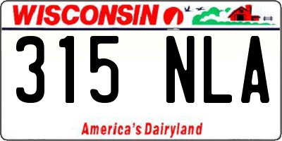 WI license plate 315NLA