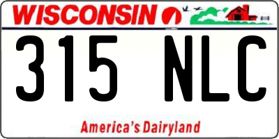 WI license plate 315NLC
