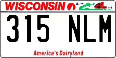 WI license plate 315NLM