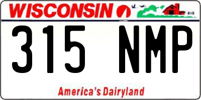 WI license plate 315NMP